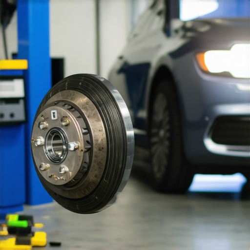 Technicians using electronic diagnostic tools to evaluate brake system performance.