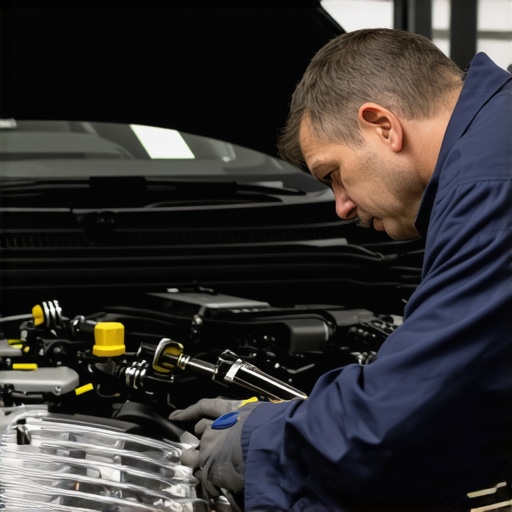 Expert Car Maintenance Inspection Automobile mechanic inspecting engine components during vehicle maintenance