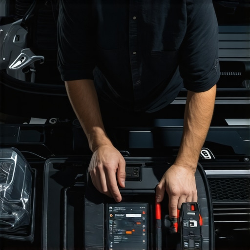 Vehicle Diagnostics and Expert Maintenance Mechanic using diagnostic tools on a vehicle engine