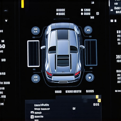 Advanced Vehicle Diagnostics Close-up of a car's diagnostic screen displaying engine health data