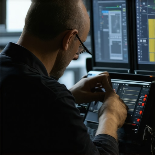 Mechanic analyzing electronic vehicle diagnostics with advanced tools