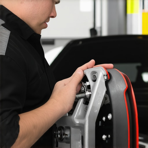 OEM Brake Parts Verification Mechanic showing OEM brake parts to customer for trust verification.