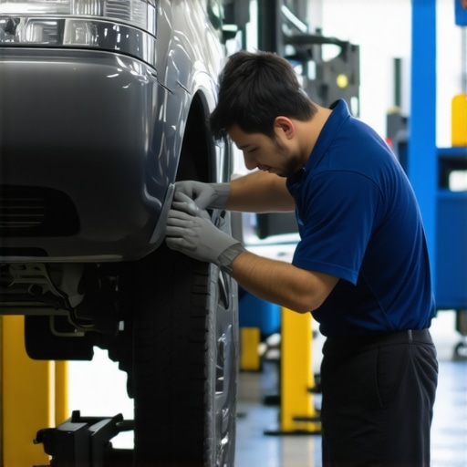 Trustworthy Auto Repair Shop with Certified Technicians Certified auto technicians working on a car in a professional repair shop.