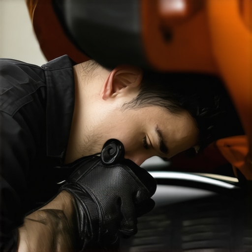 Mechanic inspecting car engine during routine maintenance