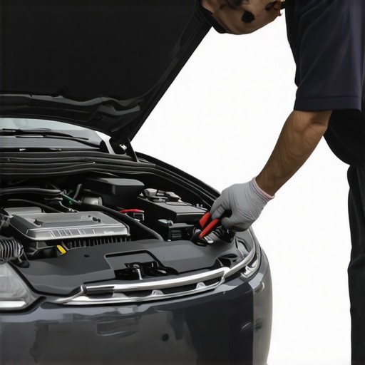 Inspecting Engine for Oil Leaks Auto mechanic examining engine for oil leaks during maintenance