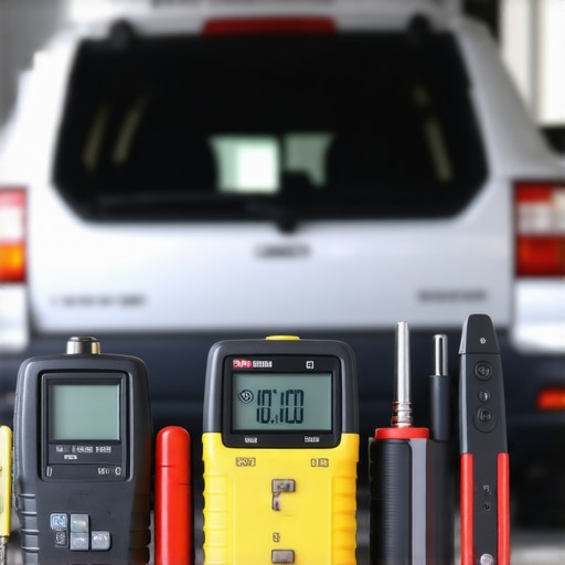 Mechanic using diagnostic tools to service a car