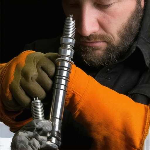 Mechanic checking spark plugs in a car engine