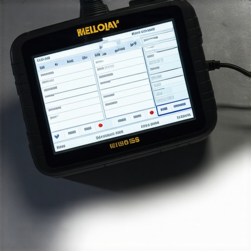 A technician using a professional automotive scanner to diagnose engine issues.