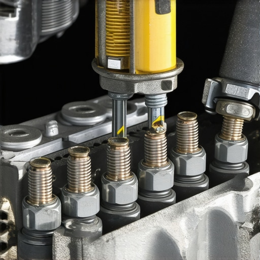 Mechanic inspecting spark plugs and timing in a modern car engine
