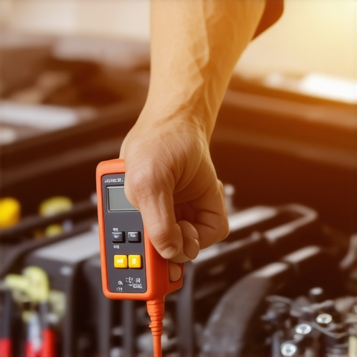 Mechanic testing vehicle electrical system with a multimeter