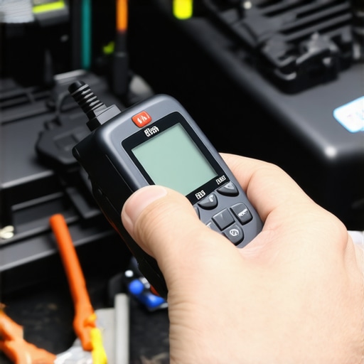 Using an OBD-II scanner for vehicle diagnostics A person diagnostics car with an OBD-II scanner plugged into the vehicle's port.