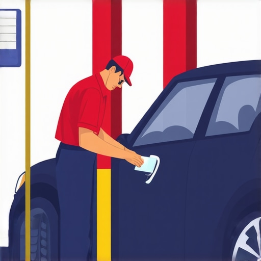 Person inspecting car fluids and tires during routine maintenance