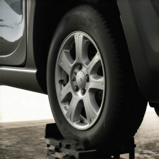 Mechanic balancing a car wheel on a wheel balancer machine at an auto repair shop.