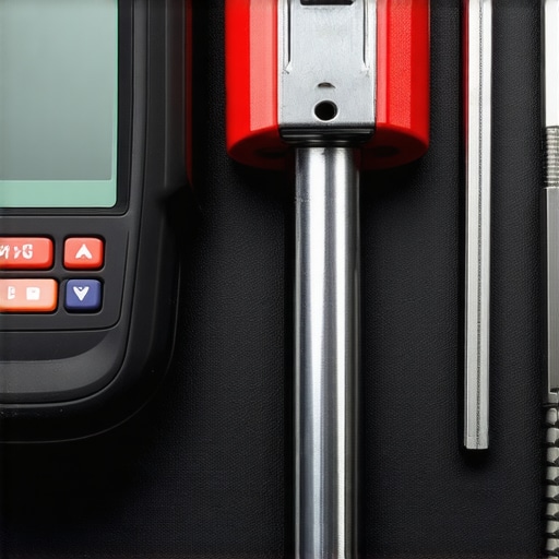 Diagnostic scanner and torque wrench used in auto maintenance