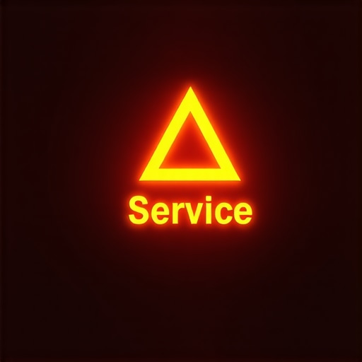 Car dashboard showing a service warning light illuminated