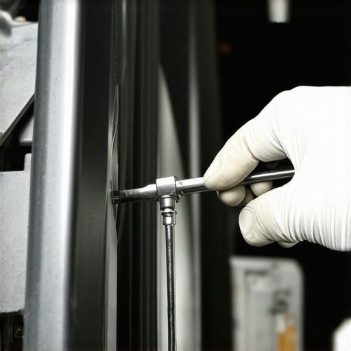 A mechanic using pliers to remove the PCV valve from an engine
