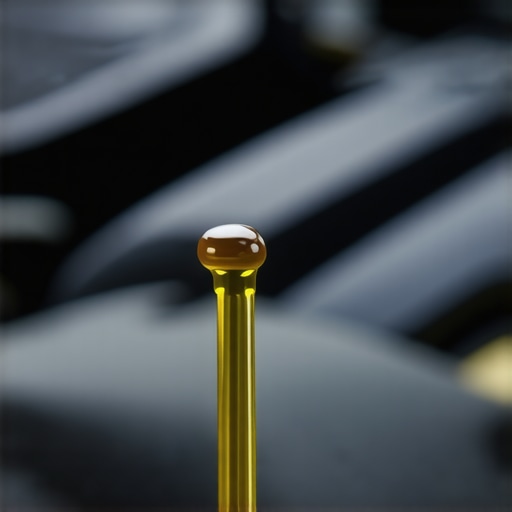 Car engine with focus on the oil dipstick showing proper oil level