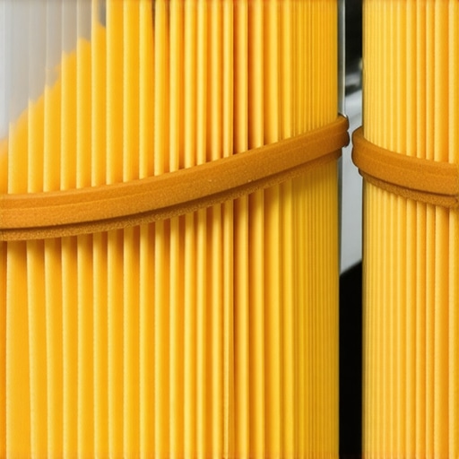 Premium high mileage oil filter showing its filtration media and sturdy casing