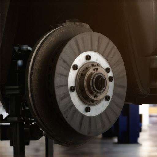 Close-up of mechanic checking brake pads and rotors