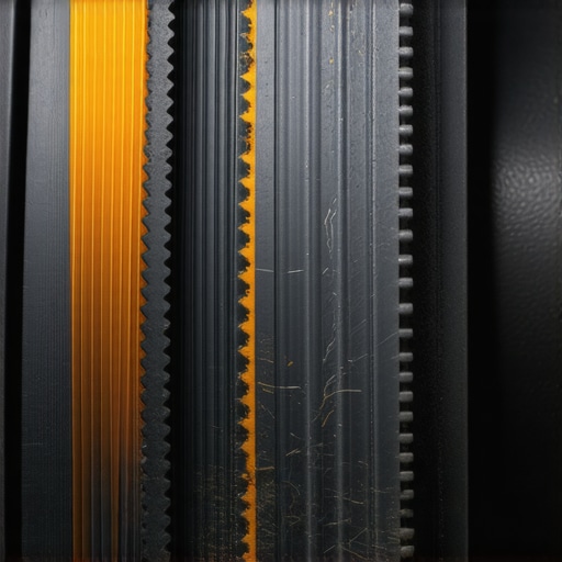 A detailed photo of a car's timing belt with visible cracks highlighting wear signs.