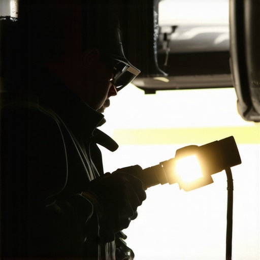 Mechanic checking fuel line during system priming process.