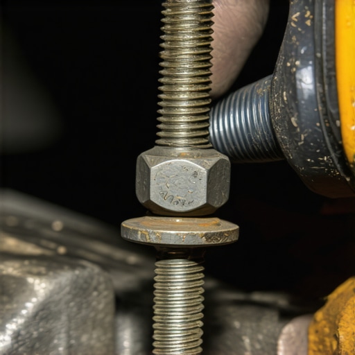 Person carefully extracting a rusted car bolt using a specialized tool