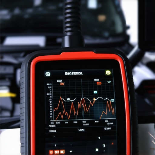 Advanced Automotive Diagnostics and Data A digital diagnostic scanner showing real-time sensor data from a vehicle's computer