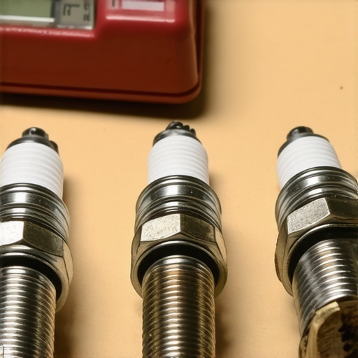 Close up of spark plugs showing oily and ashy deposits from engine oil consumption.