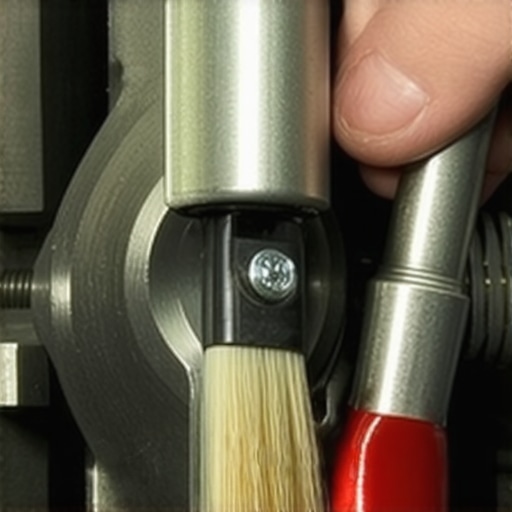 Mechanic lubricating brake caliper slide pins with silicone grease