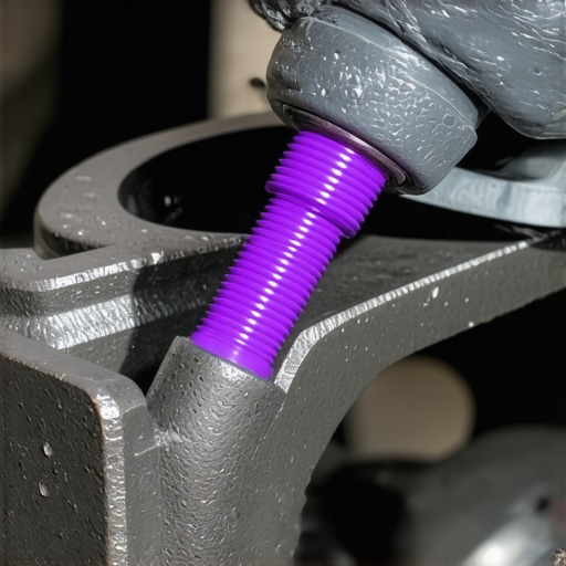 A mechanic carefully lubricating brake caliper slide pins during a professional brake service to prevent sticking.