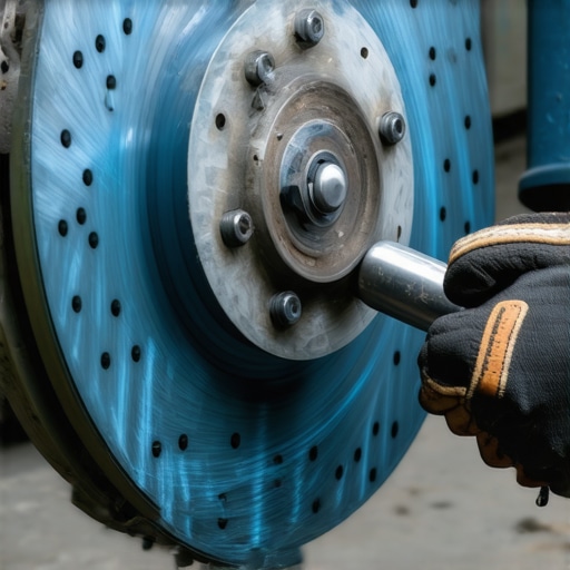 Close-up of a brake rotor undergoing a proper bedding-in process to prevent pulsation.