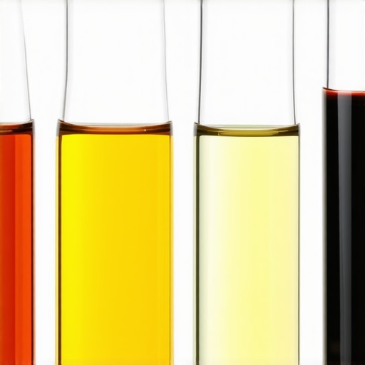 Comparison of fresh golden brake fluid versus dark contaminated fluid