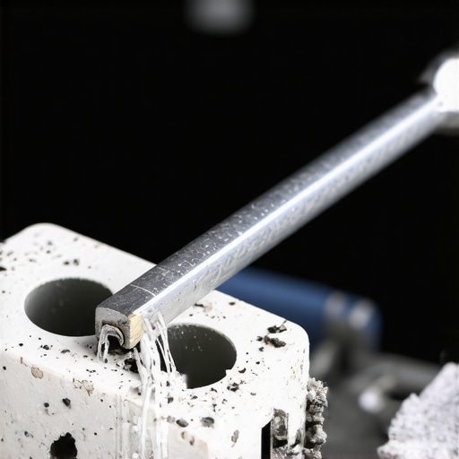 Close up of cleaning car battery terminal corrosion with a wire brush