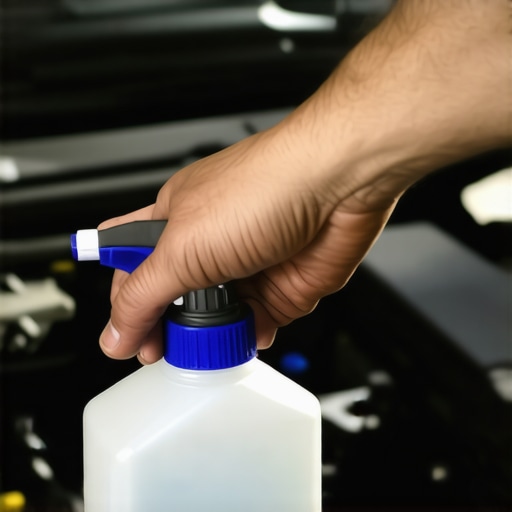 Mechanic cleaning a carbon-clogged throttle body to fix engine vibration