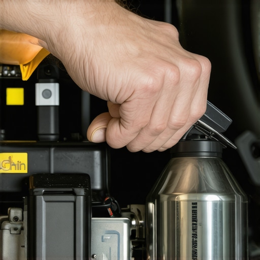 A technician cleaning a MAF sensor to resolve engine hesitation issues.