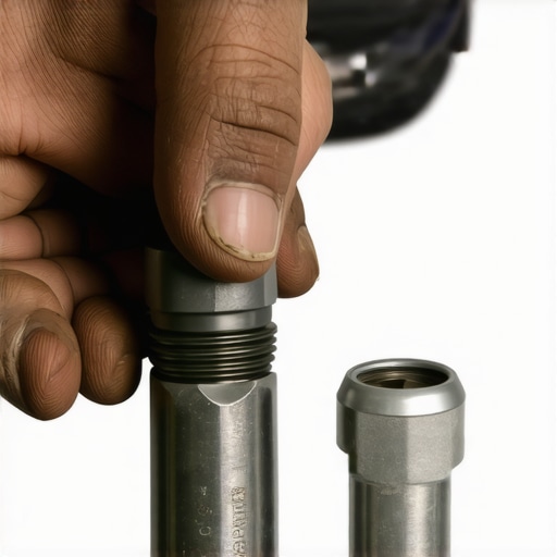 A comparison between a failed, oily PCV valve and a new replacement part.