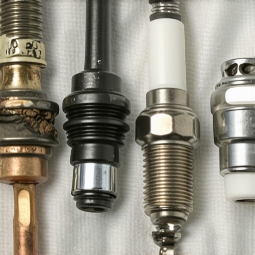 Comparing spark plug conditions for engine diagnostics A collection of spark plugs showing signs of engine wear and healthy combustion.