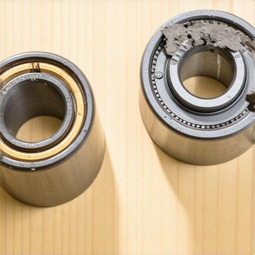 Close up of a damaged pilot bearing which causes manual transmission shifting issues.