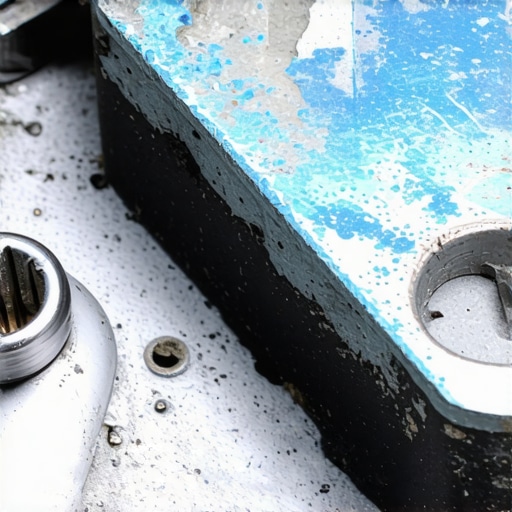 Corroded Battery Terminal Inspection Close up of blue corrosion on a car battery terminal requiring cleaning to fix electrical issues
