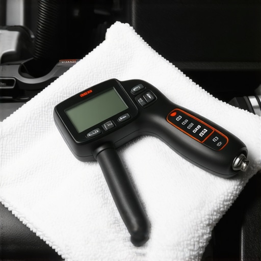 A digital torque wrench and OBD-II scanner used for advanced car service and repair.