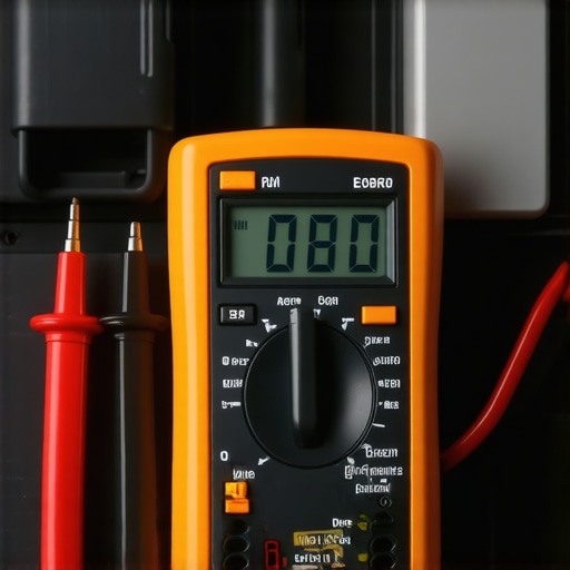 Essential Digital Multimeter for DIY Car Repair A mechanic using a digital multimeter to test a car battery in an engine bay.
