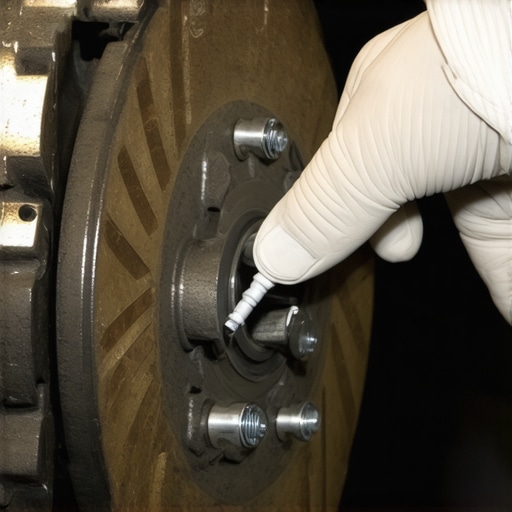 Greasing Brake Caliper Slide Pins for Even Wear Close-up of mechanic greasing brake caliper slide pins during a brake service
