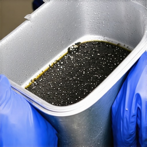 Inspecting Transmission Pan Magnets A mechanic inspecting metal shavings and sludge on a transmission pan magnet during a fluid change.