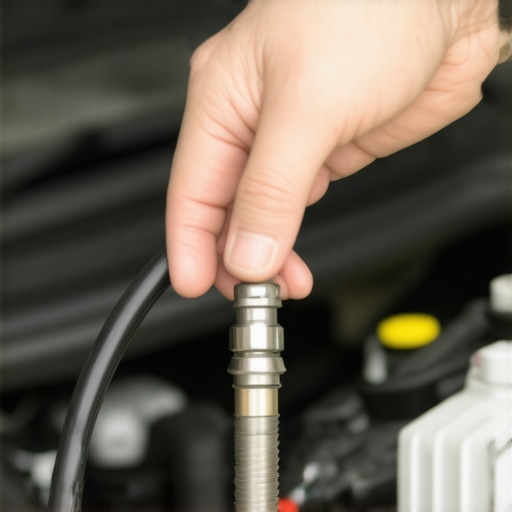 Installing a Spark Plug with a Rubber Hose A mechanic uses a rubber vacuum hose to safely thread a spark plug into an aluminum cylinder head to avoid cross-threading.