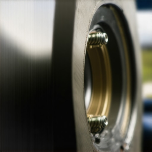 A close-up of a car's rear disc rotor hub showing the hidden internal drum brake shoes used for the parking brake.