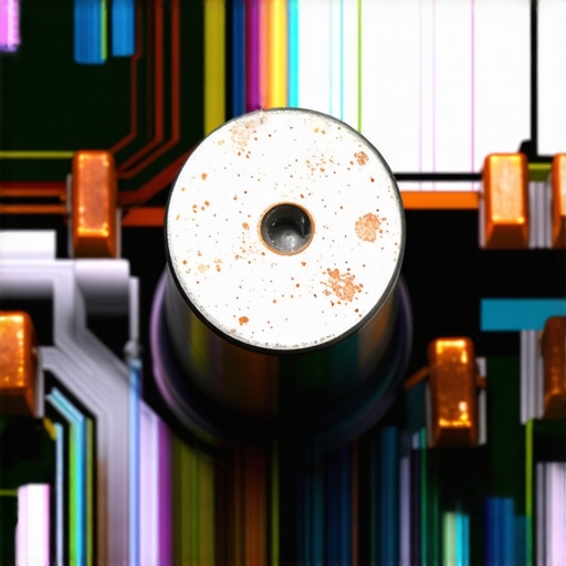 Macro photo of a dusty automotive rheostat showing electrical contact points.