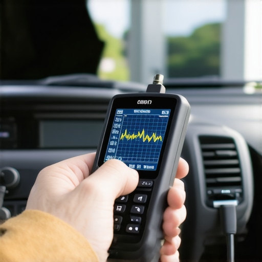 A mechanic using a professional OBD-II scanner to diagnose vehicle computer health.