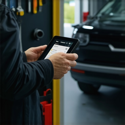 Modern Diagnostic Tools for Home Mechanics Mechanic using a bidirectional scan tool in a garage