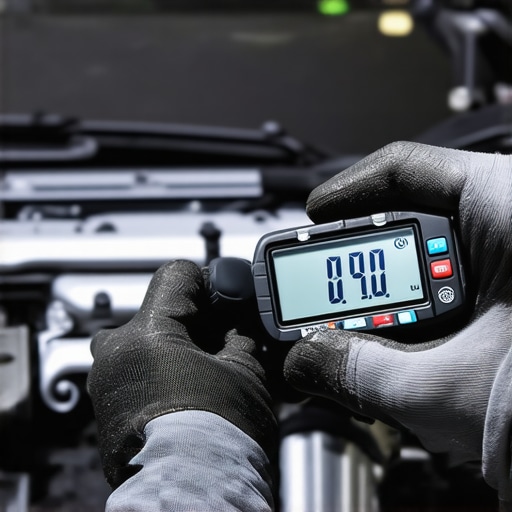 Precision DIY Engine Maintenance with Digital Tools Mechanic using a digital torque wrench for precise engine repair