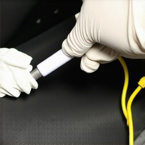 Applying grease to car seat tracks while protecting electrical connectors